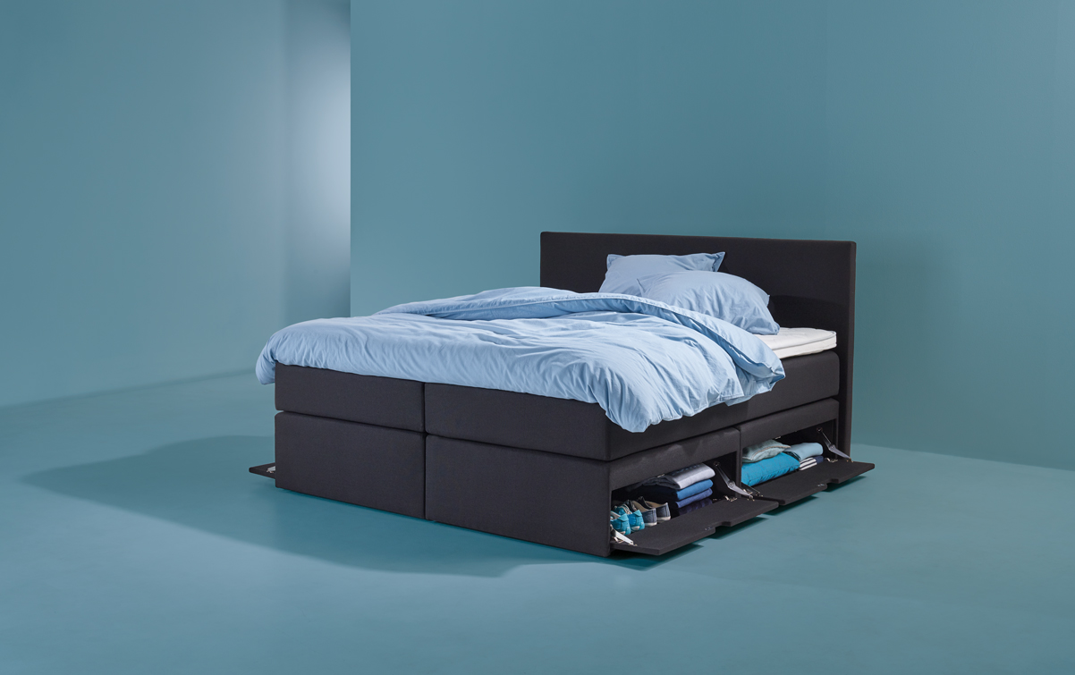 smart storage 1 zijkant 10 Zwarte Boxspring Home SMART storage 01