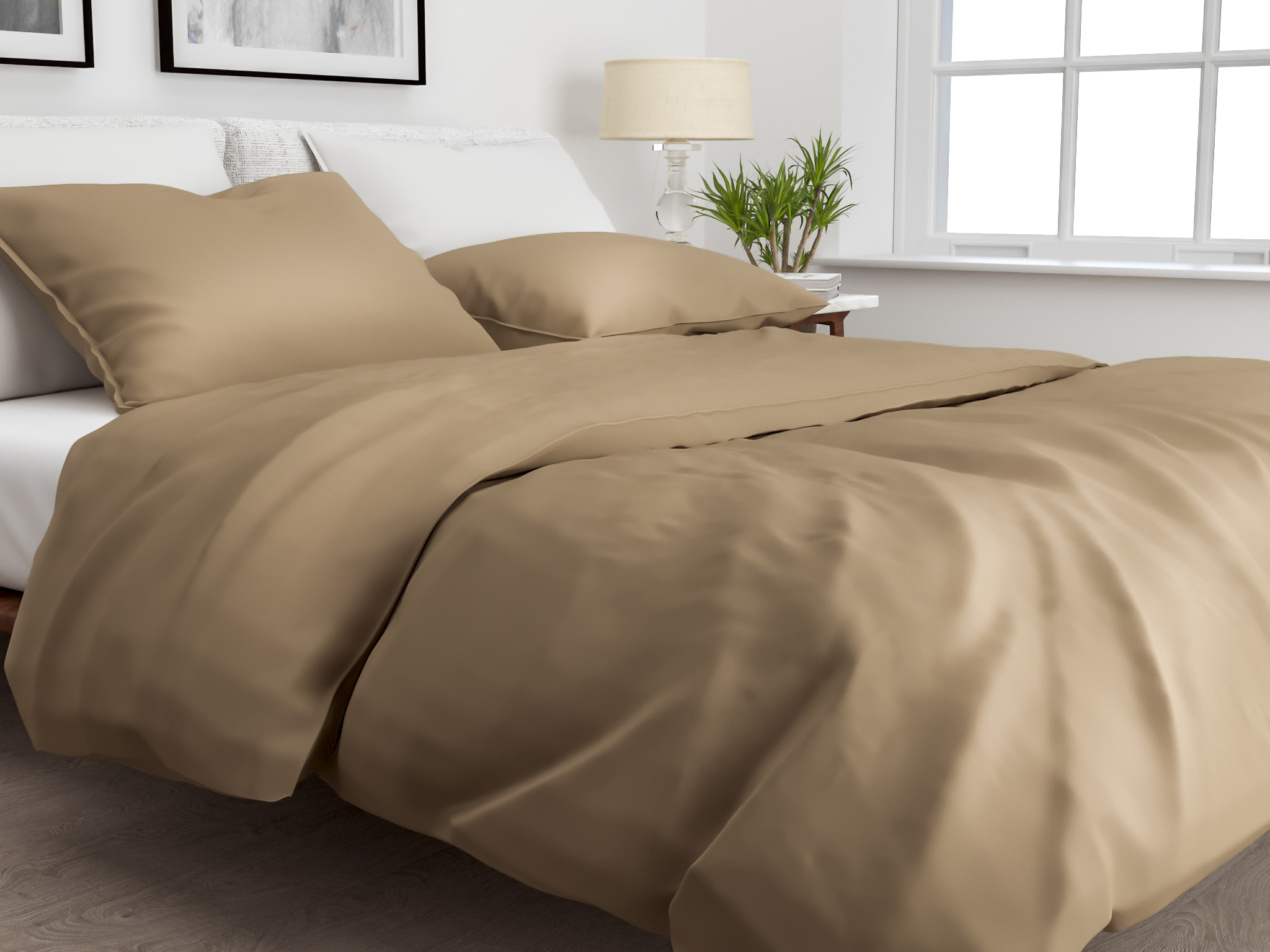 Zo!Home Lino Dekbedovertrek Praline Brown| Swiss Sense