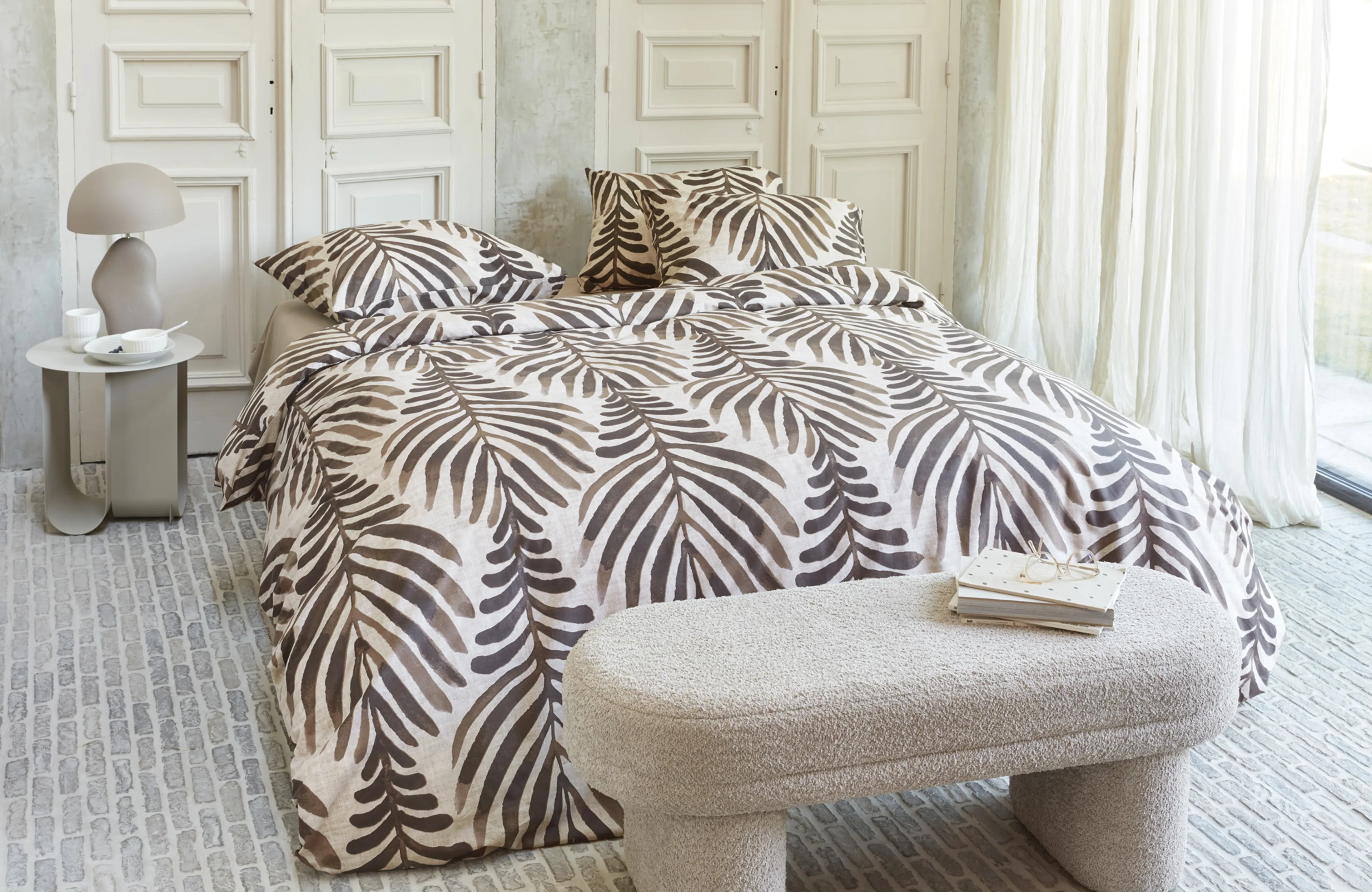 vtwonen Bold Feathers Dekbedovertrek Sand