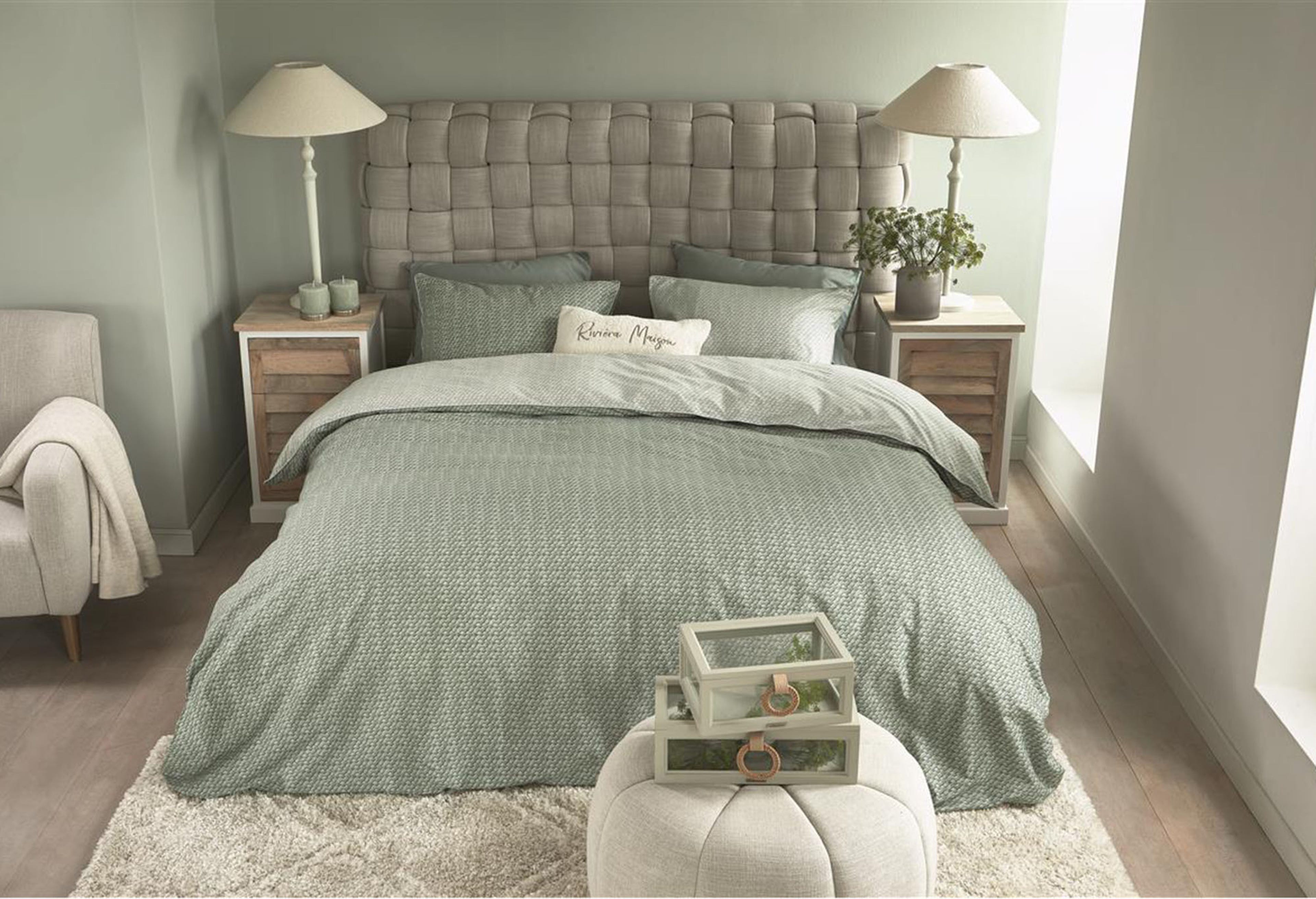 Rivièra Maison Bambu Dekbedovertrek Grey Green