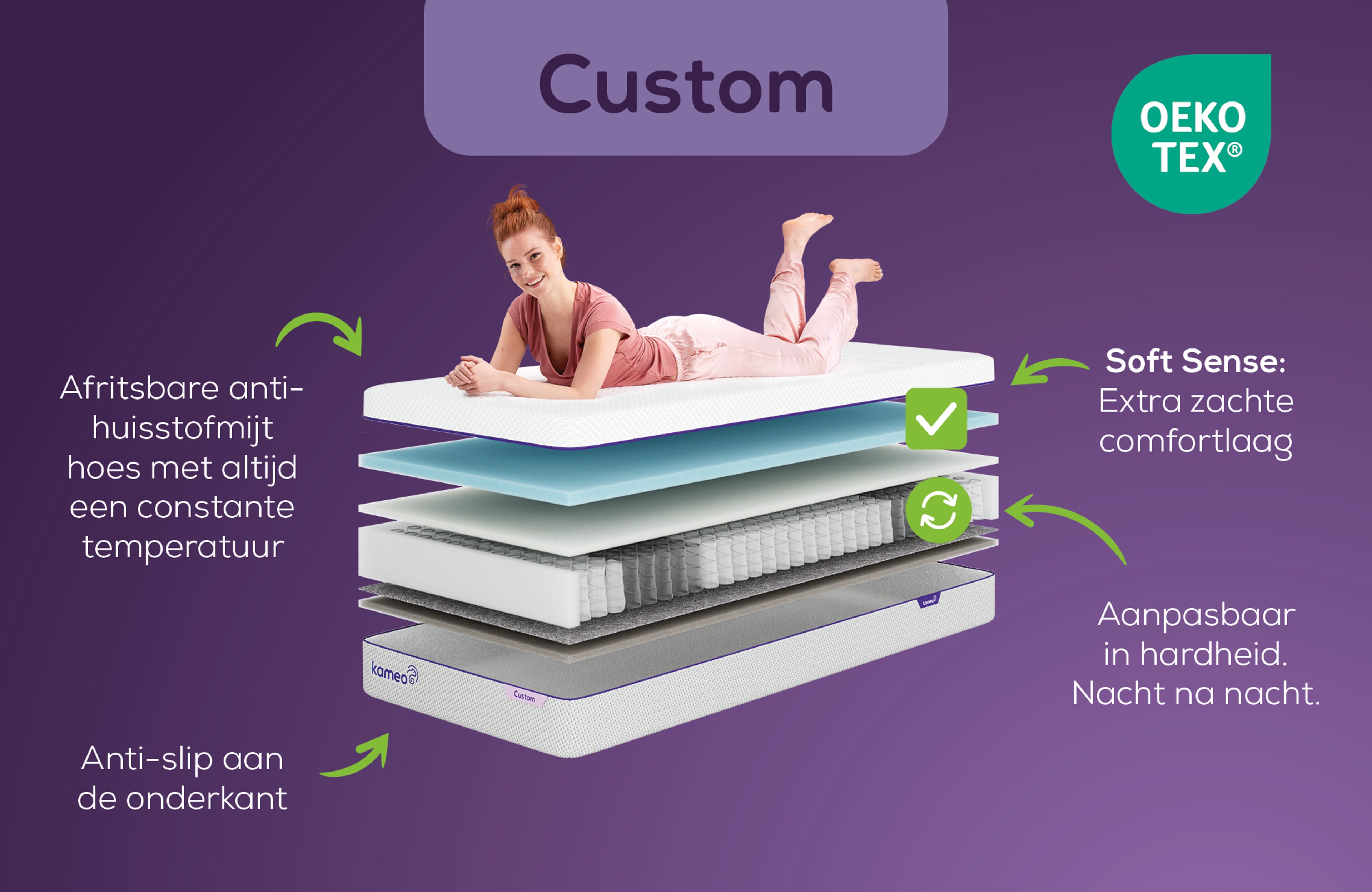 KAMEO Custom Aanpasbaar Matras - Soft Sense