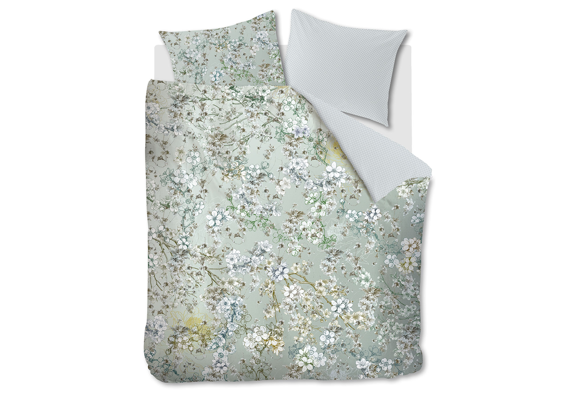 Kardol Fleurelle Dekbedovertrek Grey Green