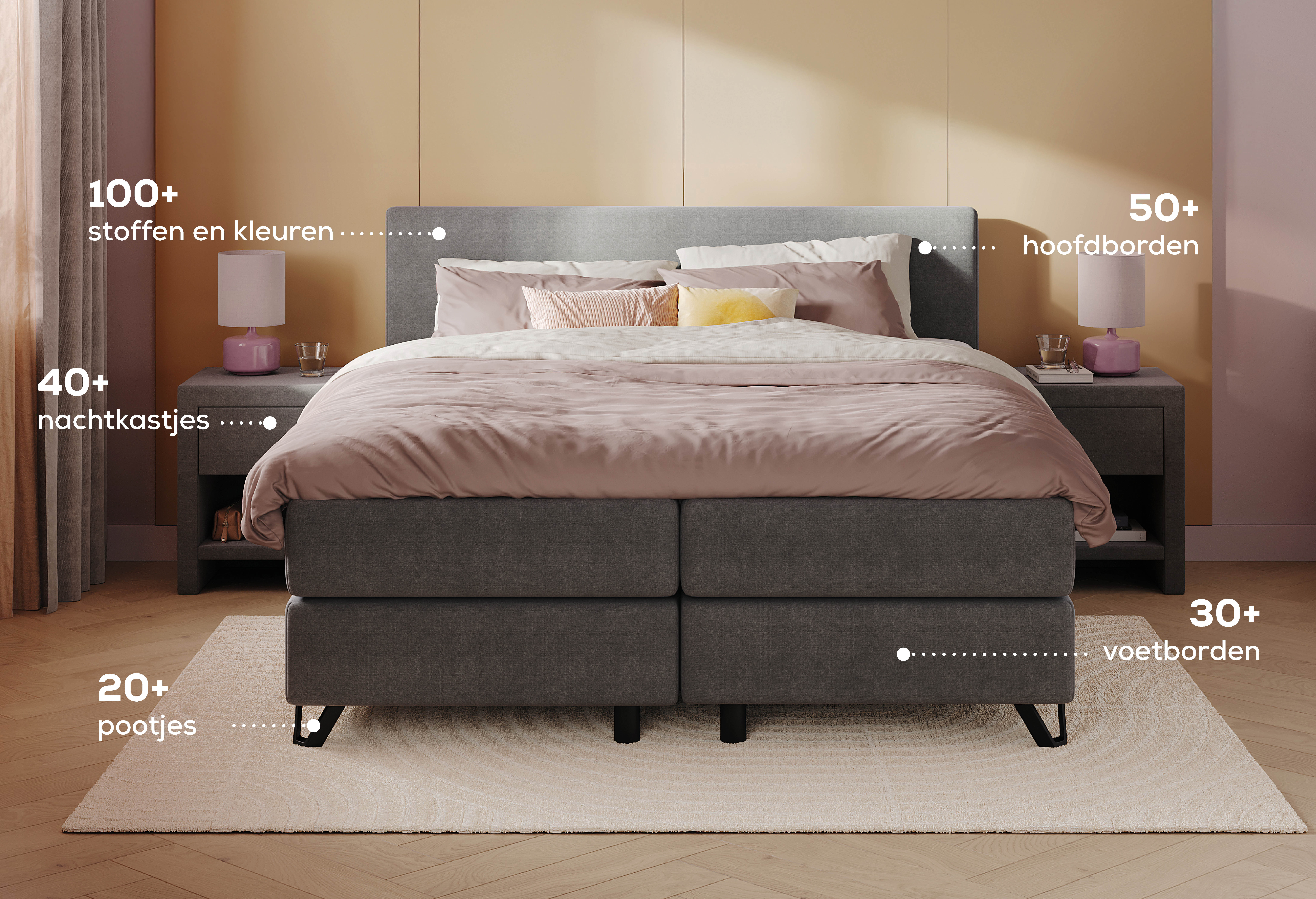 Stel jouw bed helemaal naar wens samen