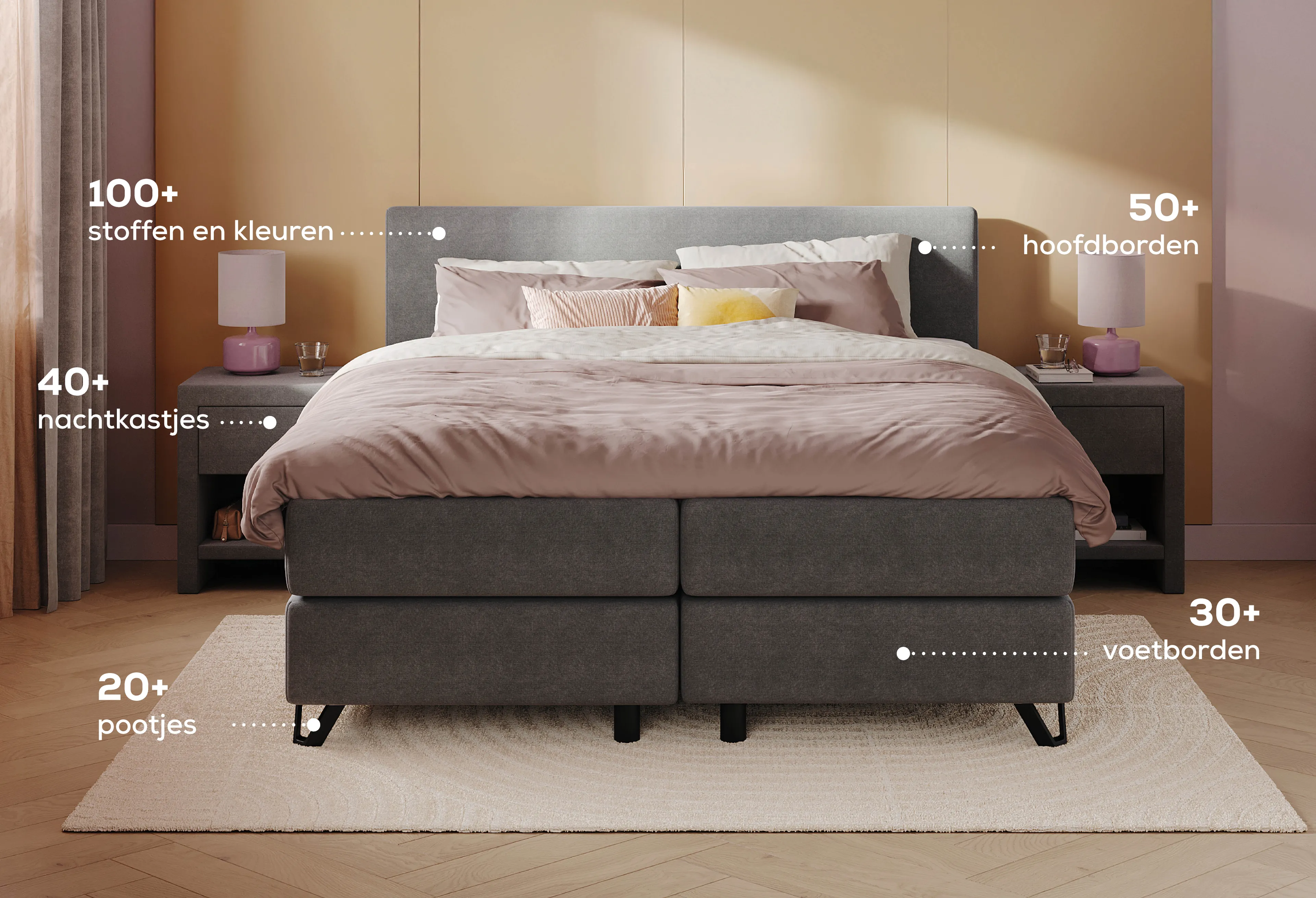 Stel jouw bed helemaal naar wens samen